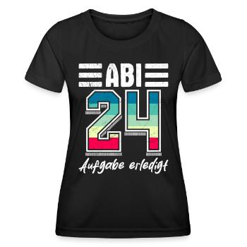 Tâche Abi 24 accomplie par les bacheliers en 2024 - T-shirt sport Femme - noir - Devant - AI Model Female 172 light (172cm)