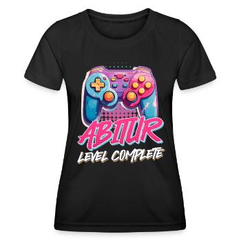Abitur 2024 Level Complete Gamer High School graduates - Women's Functional T-Shirt - black - Front - AI Model Female 172 light (172cm)