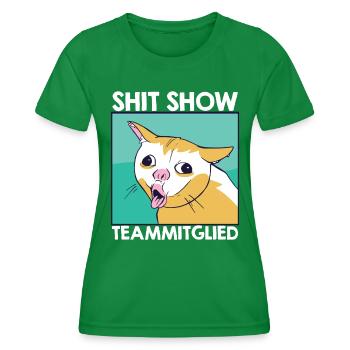 Employee Crazy Shit Show Team Member - Women's Functional T-Shirt - kelly green - Front - AI Model Female 172 dark (172cm)