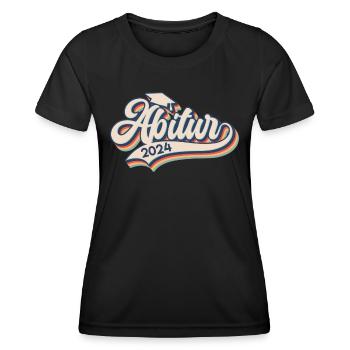 ABI 2024 Abitur Diplômés du secondaire Certificat de fin d'études - T-shirt sport Femme - noir - Devant - AI Model Female 172 light (172cm)