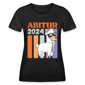 High School Diploma 2024 Llama High School Graduates Graduation - Women's Functional T-Shirt - black - Front - AI Model Female 172 light (172cm)