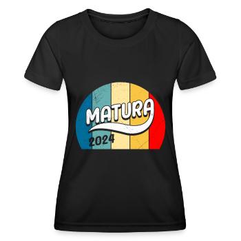 Maturité 2024 Certificat de fin d’études secondaires 2024 - T-shirt sport Femme - noir - Devant - AI Model Female 172 light (172cm)