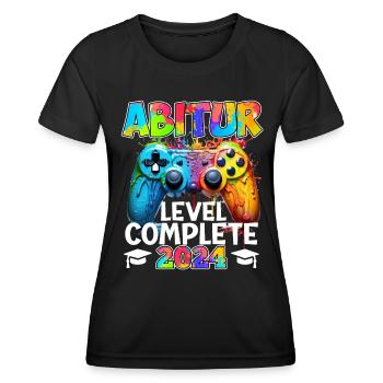 Abitur 2024 Level Complete Gamer High School graduates - Women's Functional T-Shirt - black - Front - AI Model Female 172 light (172cm)