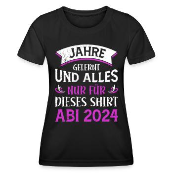 Années de fin d’études secondaires apprises juste pour cette chemise - T-shirt sport Femme - noir - Devant - AI Model Female 172 light (172cm)