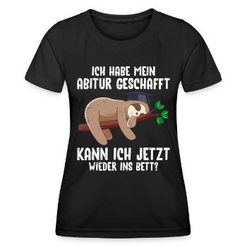 Lustig Abiturient Habe mein Abi Geschafft - Frauen Funktions-T-Shirt - Schwarz - Vorne - AI Model Female 172 light (172cm)