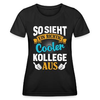 Mitarbeiter So Sieht ein Richtig Cooler Kollege - Frauen Funktions-T-Shirt - Schwarz - Vorne - AI Model Female 172 light (172cm)