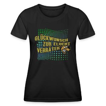 Glückwunsch zur Flucht Verräter Lustiges - Frauen Funktions-T-Shirt - Schwarz - Vorne - AI Model Female 172 light (172cm)