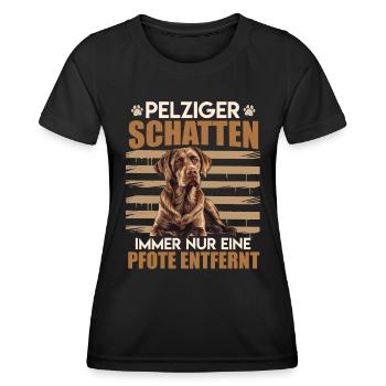 Labrador Herrchen PELZIGER SCHATTEN Labrador - Frauen Funktions-T-Shirt - Schwarz - Vorne - AI Model Female 172 light (172cm)