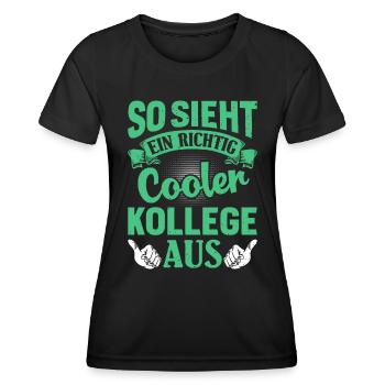 Mitarbeiter So Sieht ein Richtig Cooler Kollege - Frauen Funktions-T-Shirt - Schwarz - Vorne - AI Model Female 172 light (172cm)
