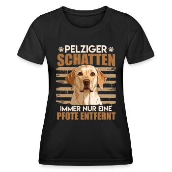 Labrador Herrchen PELZIGER SCHATTEN Labrador - Frauen Funktions-T-Shirt - Schwarz - Vorne - AI Model Female 172 light (172cm)