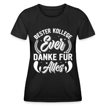 BESTER KOLLEGE EVER Danke für Alles Kollegen - Frauen Funktions-T-Shirt - Schwarz - Vorne - AI Model Female 172 light (172cm)