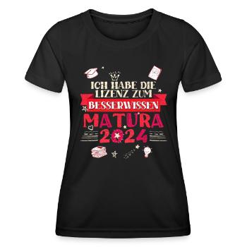 Maturantin Die Lizenz zum Besserwissen Matura - Frauen Funktions-T-Shirt - Schwarz - Vorne - AI Model Female 172 light (172cm)
