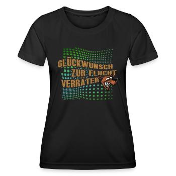 Glückwunsch zur Flucht Verräter Lustiges - Frauen Funktions-T-Shirt - Schwarz - Vorne - AI Model Female 172 light (172cm)