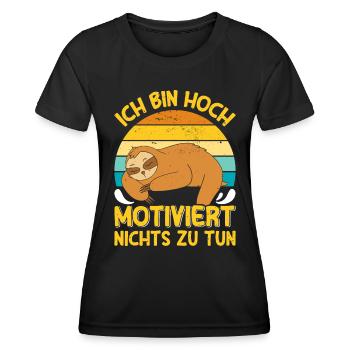 Fauler Kollege Bin Hoch Motiviert Nichts zu Tun - Frauen Funktions-T-Shirt - Schwarz - Vorne - AI Model Female 172 light (172cm)