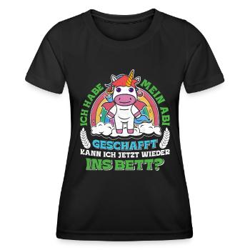 Abiturient Habe Mein Abi Geschafft Abschluss - Frauen Funktions-T-Shirt - Schwarz - Vorne - AI Model Female 172 light (172cm)