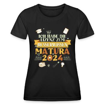 Maturantin Die Lizenz zum Besserwissen Matura - Frauen Funktions-T-Shirt - Schwarz - Vorne - AI Model Female 172 light (172cm)