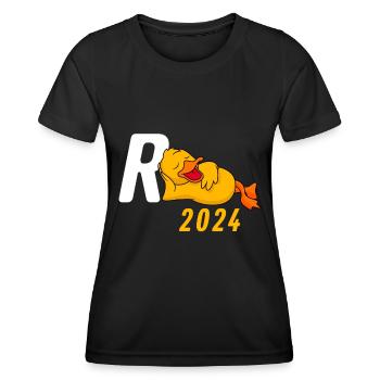 Rente 2024 R-Ente Pensionierung Ruhestand - Frauen Funktions-T-Shirt - Schwarz - Vorne - AI Model Female 172 light (172cm)