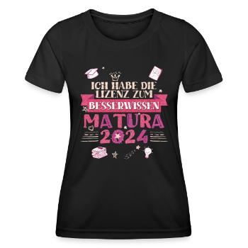 Maturantin Die Lizenz zum Besserwissen Matura - Frauen Funktions-T-Shirt - Schwarz - Vorne - AI Model Female 172 light (172cm)