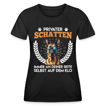 Malinois PRIVATER SCHATTEN SELBST AUF DEM KLO - Frauen Funktions-T-Shirt - Schwarz - Vorne - AI Model Female 172 light (172cm)