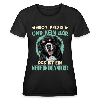 Neufundländer GROSS PELZIG UND KEIN BÄR Lustiges - Frauen Funktions-T-Shirt - Schwarz - Vorne - AI Model Female 172 light (172cm)