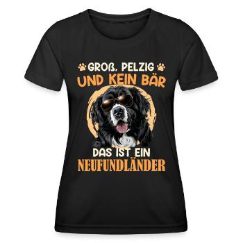 Neufundländer GROSS PELZIG UND KEIN BÄR Lustiges - Frauen Funktions-T-Shirt - Schwarz - Vorne - AI Model Female 172 light (172cm)