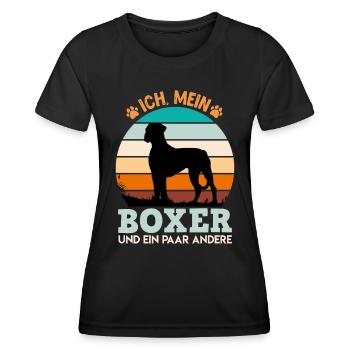 Deutscher Boxer ICH MEIN BOXER UND EIN PAAR ANDERE - Frauen Funktions-T-Shirt - Schwarz - Vorne - AI Model Female 172 light (172cm)