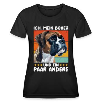 Deutscher Boxer ICH MEIN BOXER UND EIN PAAR ANDERE - Frauen Funktions-T-Shirt - Schwarz - Vorne - AI Model Female 172 light (172cm)