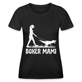 Deutscher Boxer Hundebesitzerin BOXER MAMI - Frauen Funktions-T-Shirt - Schwarz - Vorne - AI Model Female 172 light (172cm)