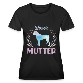 BOXER MUTTER Deutscher Boxer Hundebesitzerin - Frauen Funktions-T-Shirt - Schwarz - Vorne - AI Model Female 172 light (172cm)