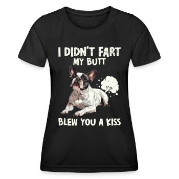 Le bouledogue français n’a pas pété mes fesses - T-shirt sport Femme - noir - Devant - AI Model Female 172 light (172cm)