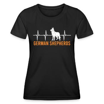Berger allemand HEARTBEAT Bergers allemands - T-shirt sport Femme - noir - Devant - AI Model Female 172 light (172cm)