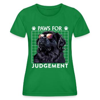 Newfoundland PAWS FOR JUDGEMENT Newfoundland - Women's Functional T-Shirt - kelly green - Front - AI Model Female 172 dark (172cm)