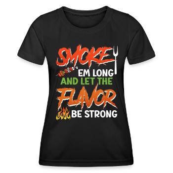 Grillfeier FUMEZ-LES LONGTEMPS LAISSEZ LA SAVEUR ÊTRE FORTE - T-shirt sport Femme - noir - Devant - AI Model Female 172 light (172cm)