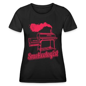 Barbecue SMOKEOLOGIST Amateurs de viande Grillades - T-shirt sport Femme - noir - Devant - AI Model Female 172 light (172cm)
