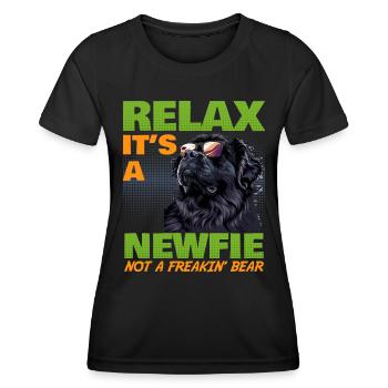 Terre-Neuve DÉTENDEZ-VOUS, C’EST UN DÉBUTANT, PAS UN OURS - T-shirt sport Femme - noir - Devant - AI Model Female 172 light (172cm)