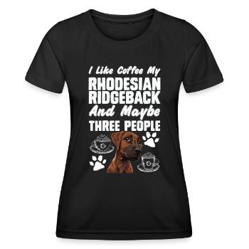 DOG OWNERS LIKE COFFEE MY RHODESIAN RIDGEBACK - Women's Functional T-Shirt - black - Front - AI Model Female 172 light (172cm)