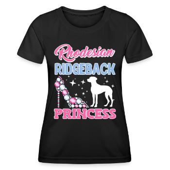 RHODESIAN RIDGEBACK PRINCESS Ridgeback Besitzer - Frauen Funktions-T-Shirt - Schwarz - Vorne - AI Model Female 172 light (172cm)