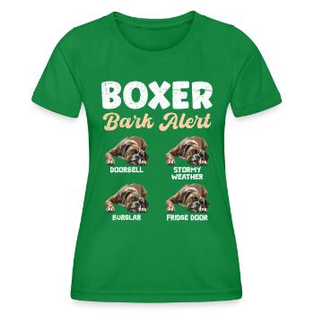 ALERTE ABOIEMENT BOXER Boxer allemand drôle - T-shirt sport Femme - vert - Devant - AI Model Female 172 dark (172cm)