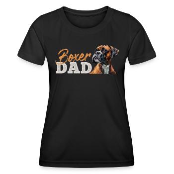 BOXER DAD Deutscher Boxer Hundepapa Boxer - Frauen Funktions-T-Shirt - Schwarz - Vorne - AI Model Female 172 light (172cm)