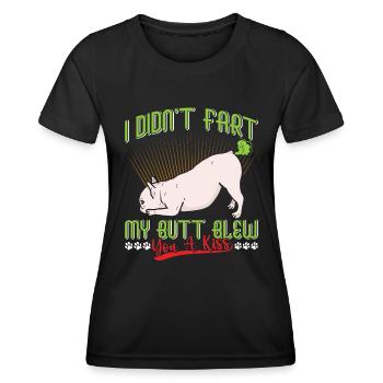 Frenchie n’a pas pété mes fesses t’a soufflé un baiser Dogs - T-shirt sport Femme - noir - Devant - AI Model Female 172 light (172cm)