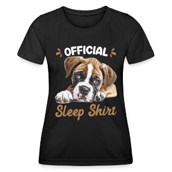 Deutscher Boxer OFFICIAL SLEEP SHIRT Boxer - Frauen Funktions-T-Shirt - Schwarz - Vorne - AI Model Female 172 light (172cm)