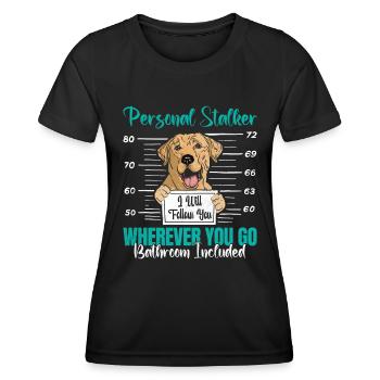 Labrador Fan PERSÖNLICHER STALKER Lustiges - Frauen Funktions-T-Shirt - Schwarz - Vorne - AI Model Female 172 light (172cm)