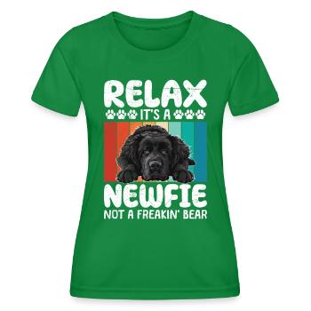 Terre-Neuve DÉTENDEZ-VOUS, C’EST UN DÉBUTANT, PAS UN OURS - T-shirt sport Femme - vert - Devant - AI Model Female 172 dark (172cm)
