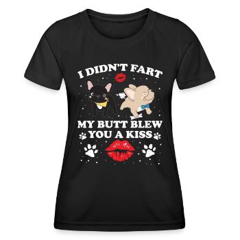 Frenchie n'a pas pété mes fesses, je t'ai fait un bisou - T-shirt sport Femme - noir - Devant - AI Model Female 172 light (172cm)