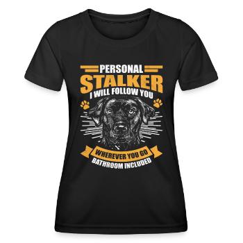 Labrador Retriever PERSONAL STALKER N’IMPORTE OÙ - T-shirt sport Femme - noir - Devant - AI Model Female 172 light (172cm)