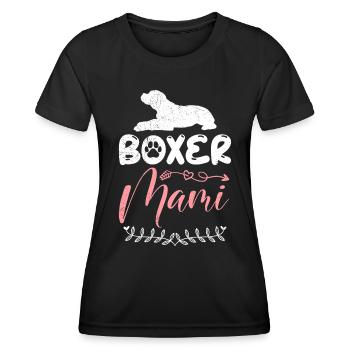 Deutscher Boxer Hundebesitzerin BOXER MAMI - Frauen Funktions-T-Shirt - Schwarz - Vorne - AI Model Female 172 light (172cm)