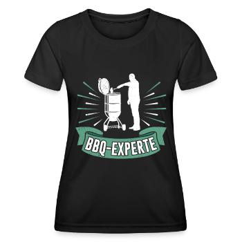 BBQ-Experte Lustig Fleischliebhaber Fleischesser - Frauen Funktions-T-Shirt - Schwarz - Vorne - AI Model Female 172 light (172cm)