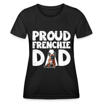Französische Bulldogge Fanartikel Proud Frenchie - Frauen Funktions-T-Shirt - Schwarz - Vorne - AI Model Female 172 light (172cm)