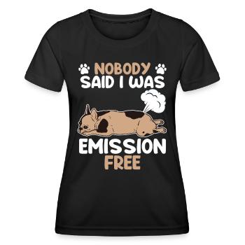 Bouledogue français Personne n’a dit que j’étais une émission - T-shirt sport Femme - noir - Devant - AI Model Female 172 light (172cm)