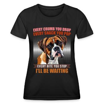 Boxer CHAQUE MIETTE QUE TU LÂCHES, JE T’ATTENDRAI - T-shirt sport Femme - noir - Devant - AI Model Female 172 light (172cm)